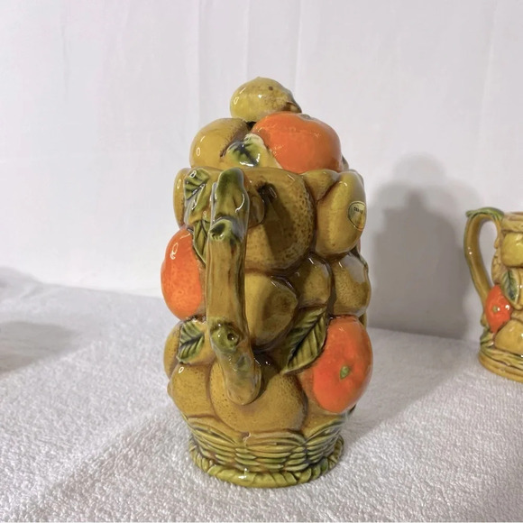 Vintage MCM Japan Pottery Ceramic Orange Spice 8Pc  Tea Set - Picture 4 of 16